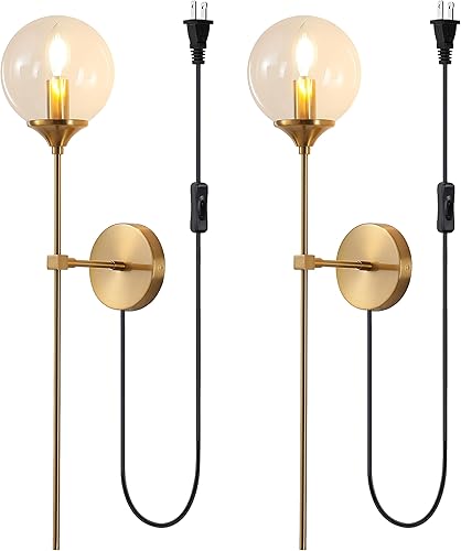 Miniatura 6 de KUZZULL Juego de dos pantallas de cristal de repuesto para iluminación, accesorios de vidrio transparente modernos para apliques de pared colgantes