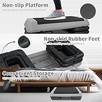 Vista 5 de Adjustable Aerobic Stepper Workout Step with 4 Risers Fitness & Exercise Platform Trainer