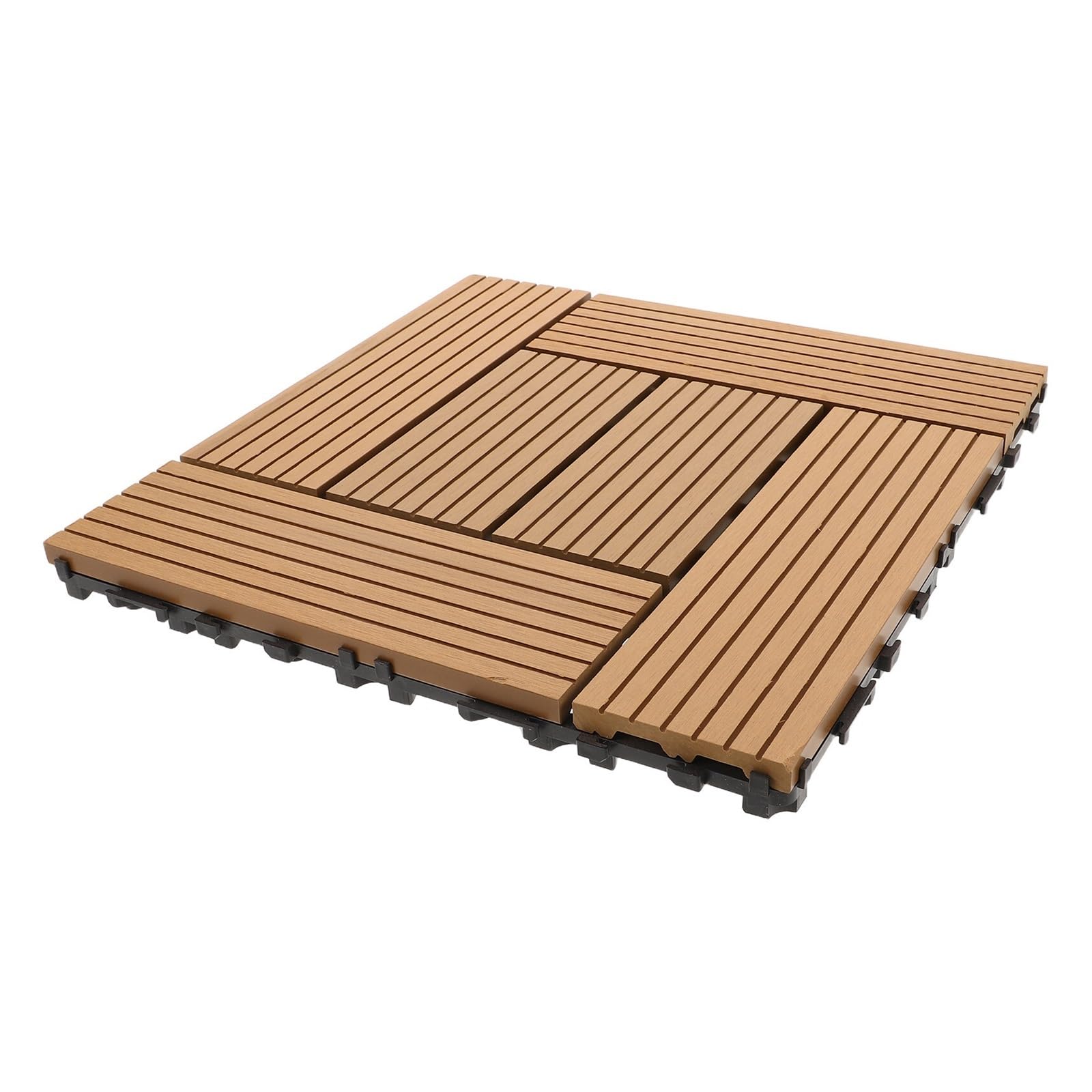Baldosas de madera de plástico entrelazadas for exteriores, balcón, Patio, suelo de jardín, textura de madera realista, clima de 30,5x30,5x2cm
