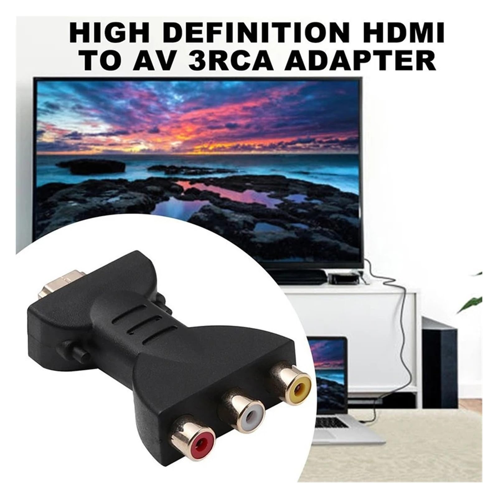 Adattatore da HDMI a AV placcato oro maschio a 3RCA