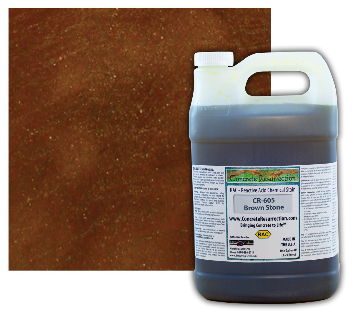 Concrete Acid StainSemiTransparent Professional Grade Cement Stain (1 Gallon, Brown Stone) Buy