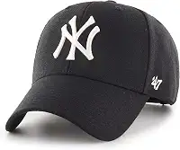 Boné da marca 47 York Yankees MVP tamanho único preto, Cap-Yankees-Preto-#30378, Tamanho nico