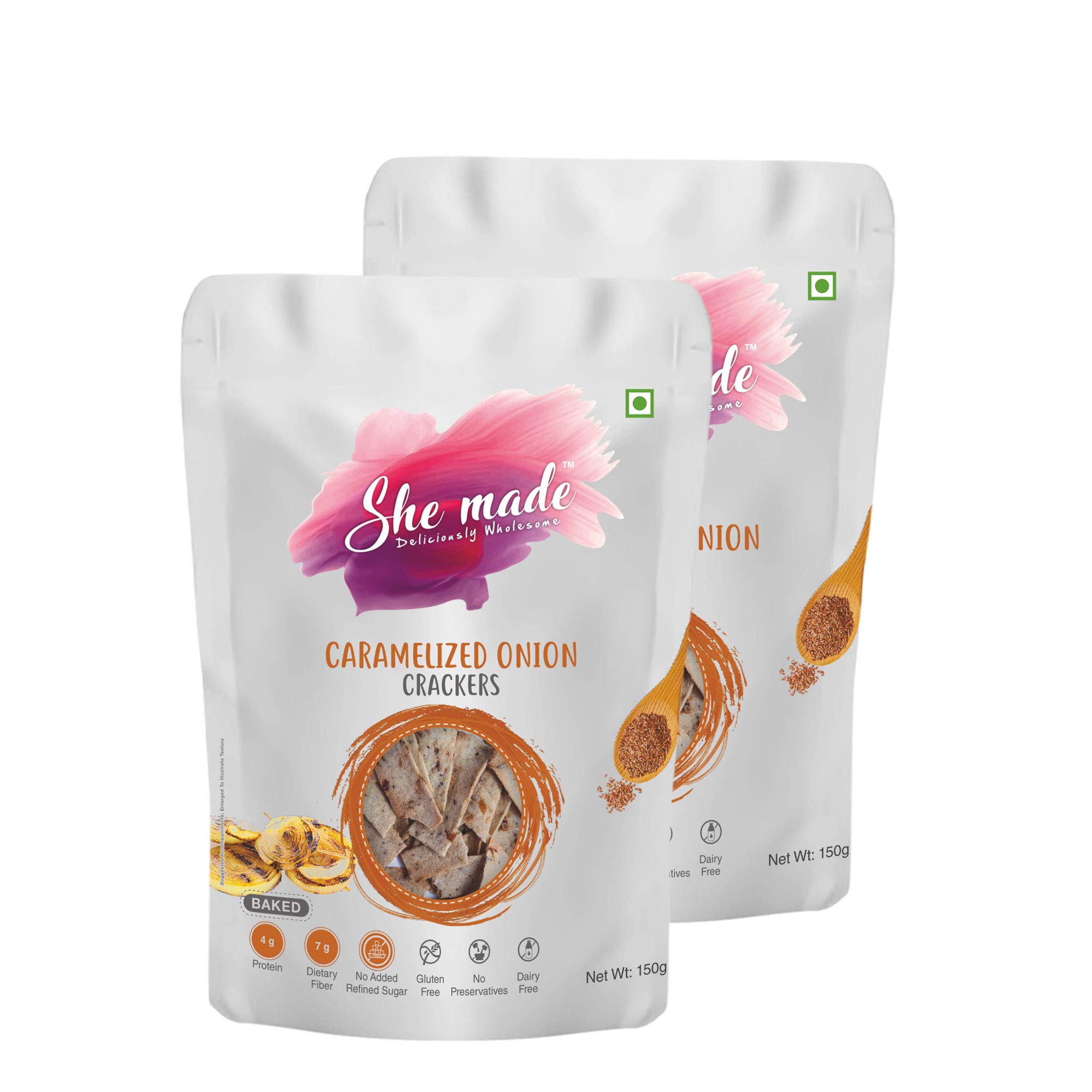 See full amazon price history chart for She Made Foods Crackers Biscuit - Pack of 2, Caramelized Onion Flavour, Vegan & Gluten-Free Snack, Healthy Baked Crackers, Tasty Gourmet Bites (150 Grams Each) She Made Foods Crackers Biscuit - Pack of 2, Caramelized Onion Flavour, Vegan & Gluten-Free Snack, Healthy Baked Crackers, Tasty Gourmet Bites (150 Grams Each) (B08VWRHCB9) Amazon Price History, Amazon Price Tracker