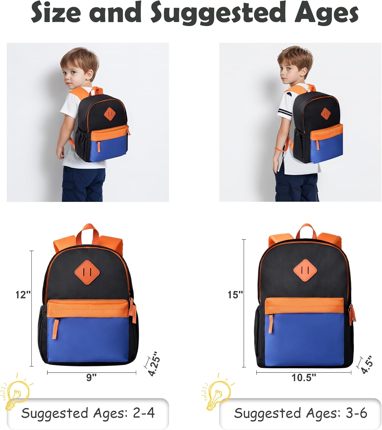 Toddler Mini Backpack for Boys Girls, Outdoor Lightweight Kindergarten Preschool Elementary School Backpack Bag for Little Kids Child,Travel & Everyday Use - Image 3