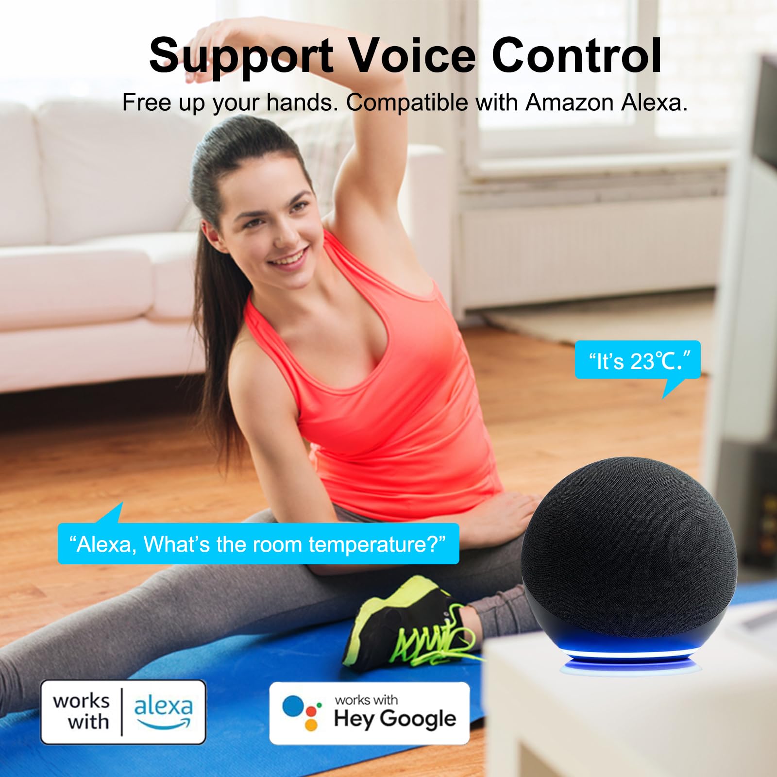 Termometro Hygrometro WiFi, smart di Temperatura e umidità con monitoraggio tramite app remota,sensore di temperatura e umidità interno con esportazione di dati di archiviazione,compatibile Alexa.2PCS