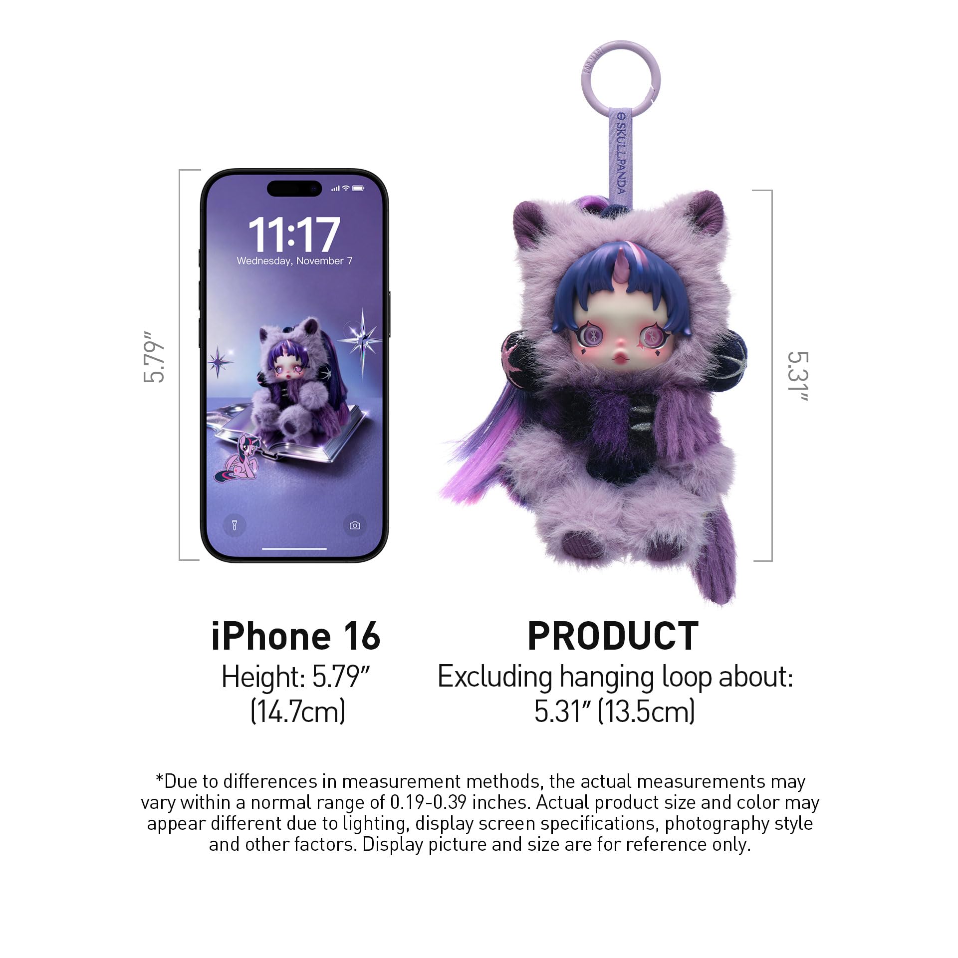 POP MART SKULLPANDA × My Little Pony Series Bambola Peluche, Portachiavi Carino Blind Box Mystery Box, Figure, Giocattoli da Collezione, Ciondoli per Borsa, Regali per le Vacanze e il Compleanno per