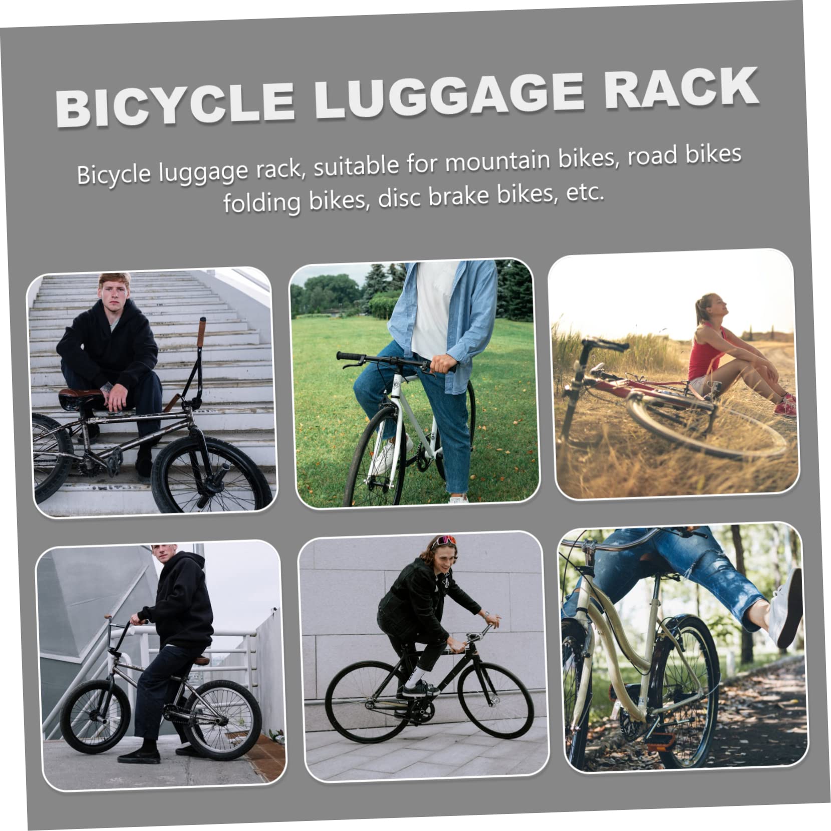 POPETPOP 1Pc Mountain Bike Rear Cargo Rack Durable Luggage Carrier Flexible and Lightweight for Bikes Easy Installation and Stability Black