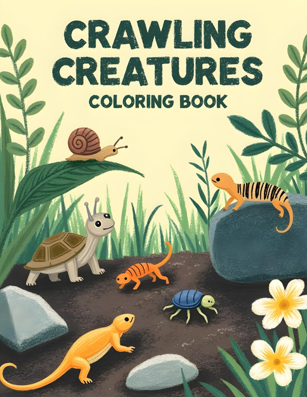 Crawling Creatures – Coloring Book: Fun and Relaxing Creepy-Crawly Coloring Pages for Kids, Teens, and Adults | Bugs, Reptiles, and More