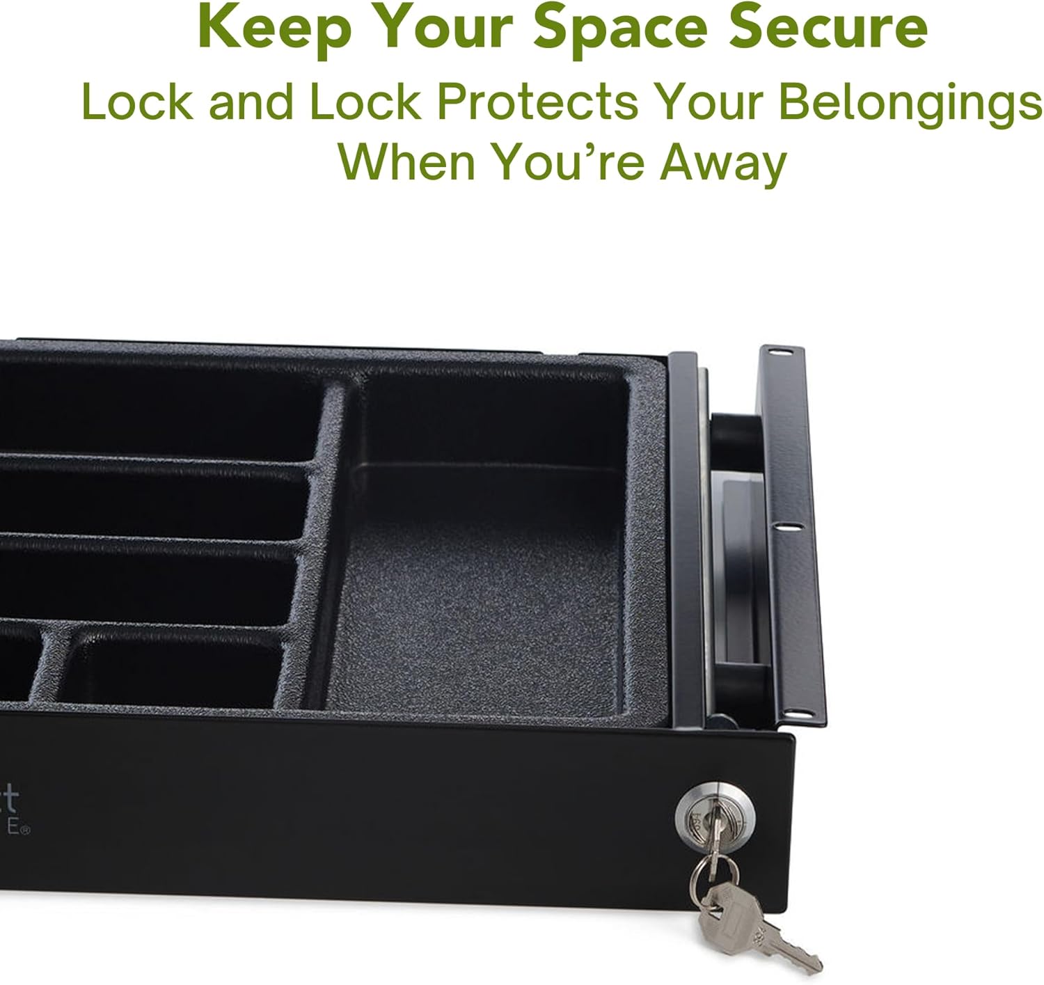 PERFECT POSTURE Max Under Desk Storage Drawer – Large Desk Drawer with Lock for Regular & Sit-Stand Standing Desks, Black (12.3” x 12.8”)