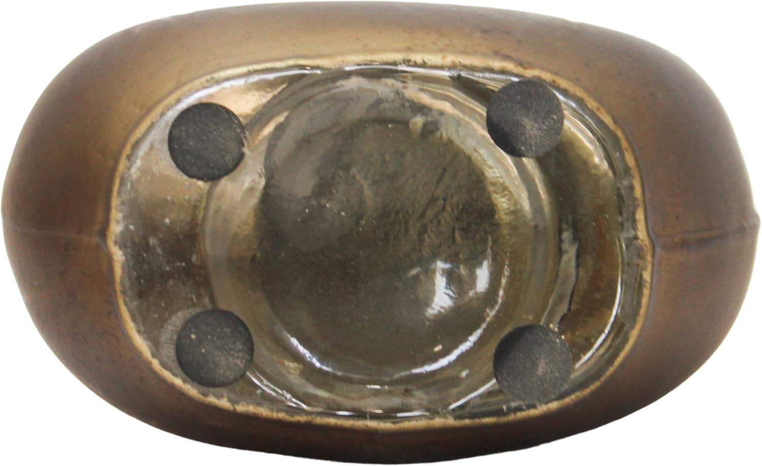 Sculptural Glass Vase with Topper for Living Room Decor - Warm Home Decor Accents with Bottle Form - Decorative Flower Vase for Room, Bedroom, Office, and Table Centerpiece - 17", Bronze & Copper
