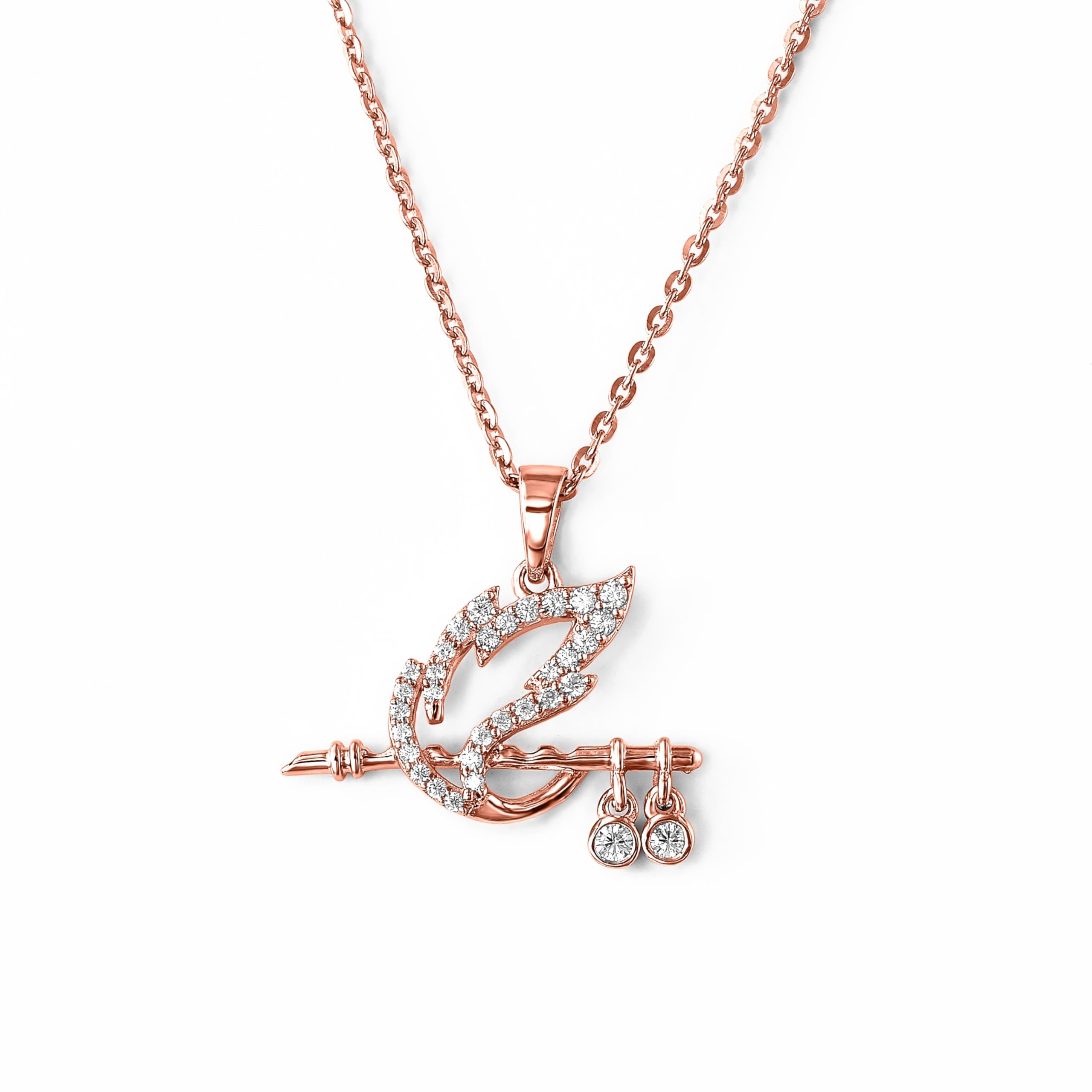Silberry925 Sterling Silver Rose Gold Deity Spirit Pendant with Chain | Necklace for Women & Girls | With Certificate of Authenticity and BIS Hallmark
