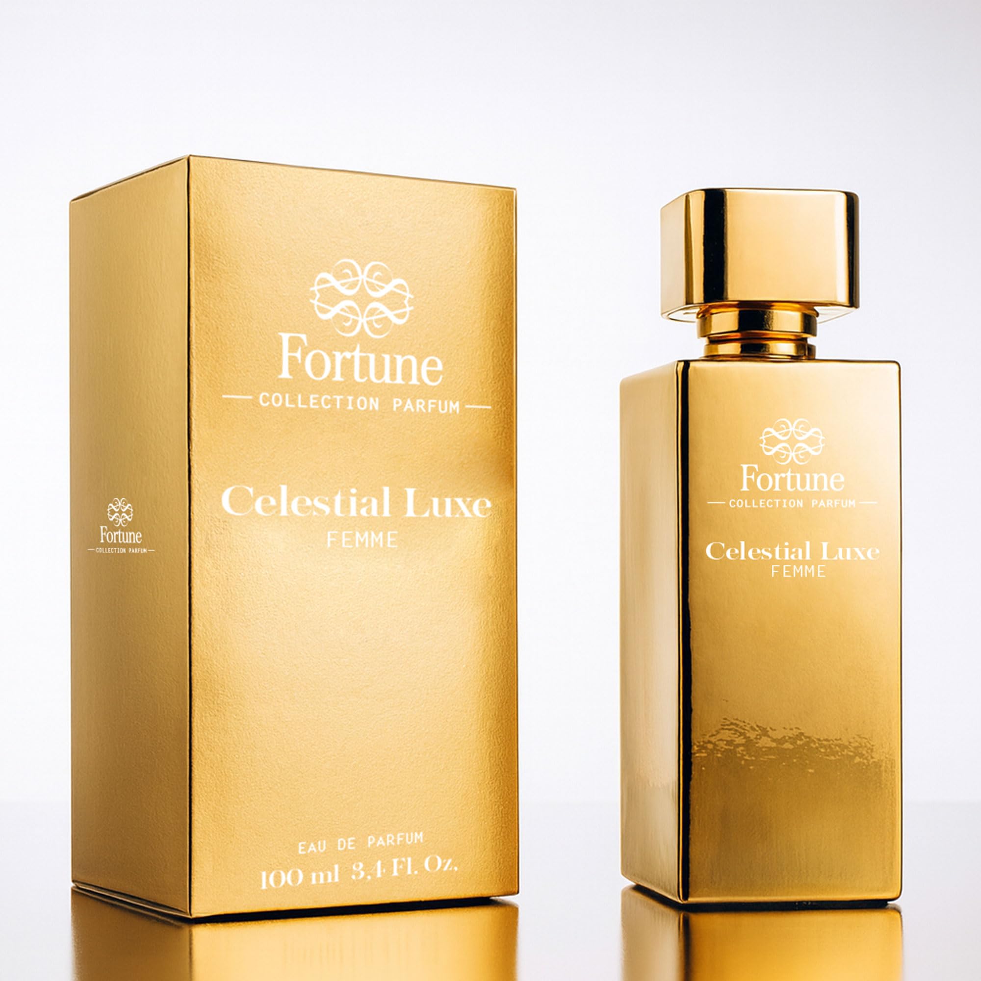 FORTUNE Celestial Luxe & Silken Gold - Eau de Parfum para Mujer 100 ml cada uno (Set de 2) | Fragancias Sofisticadas y Duraderas