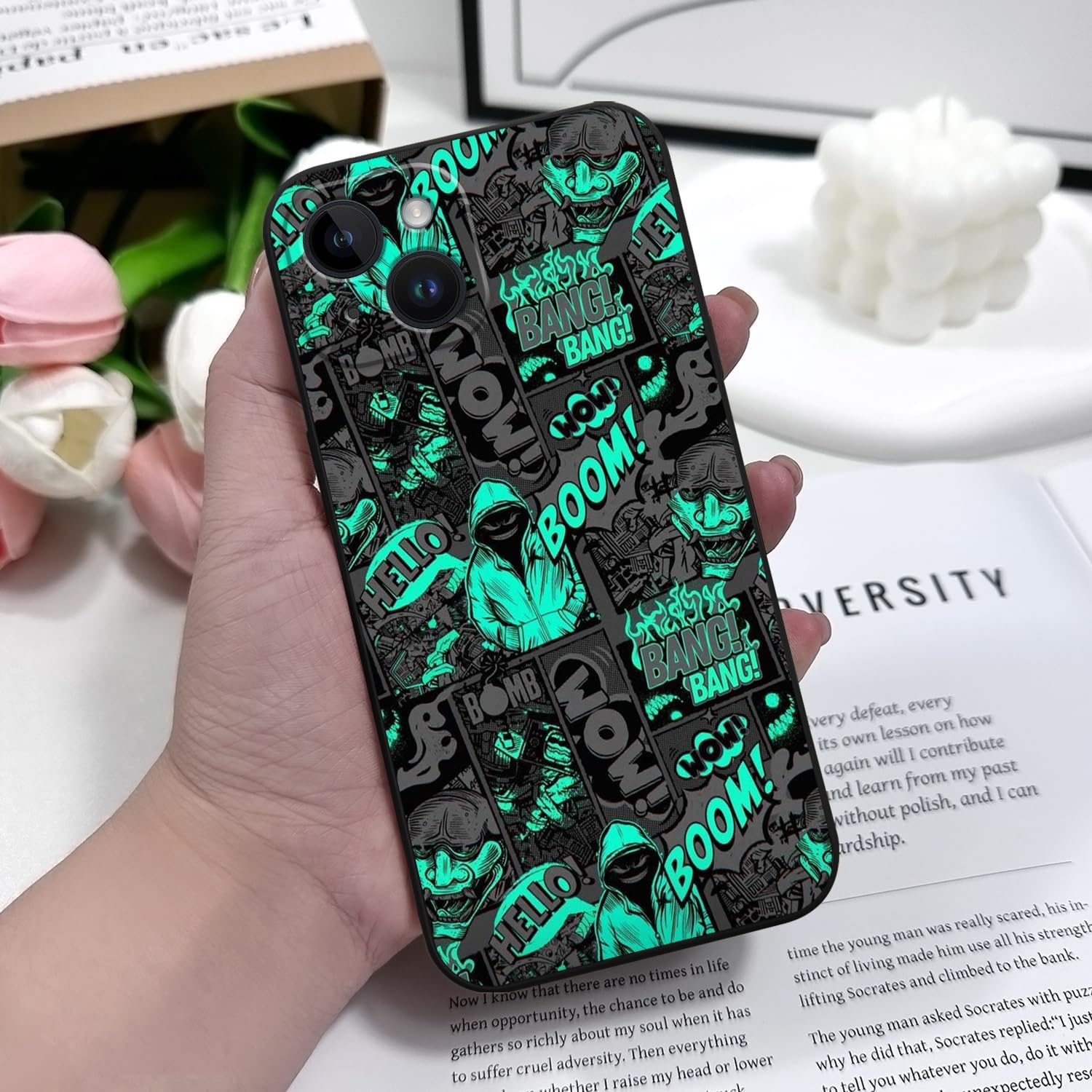 for iPhone 15 Case, Fashionable Designs Slim Anti Scratch Drop Resistant for iPhone 15 Phone Cover 6.1 inch, Handsome Black - Image 2