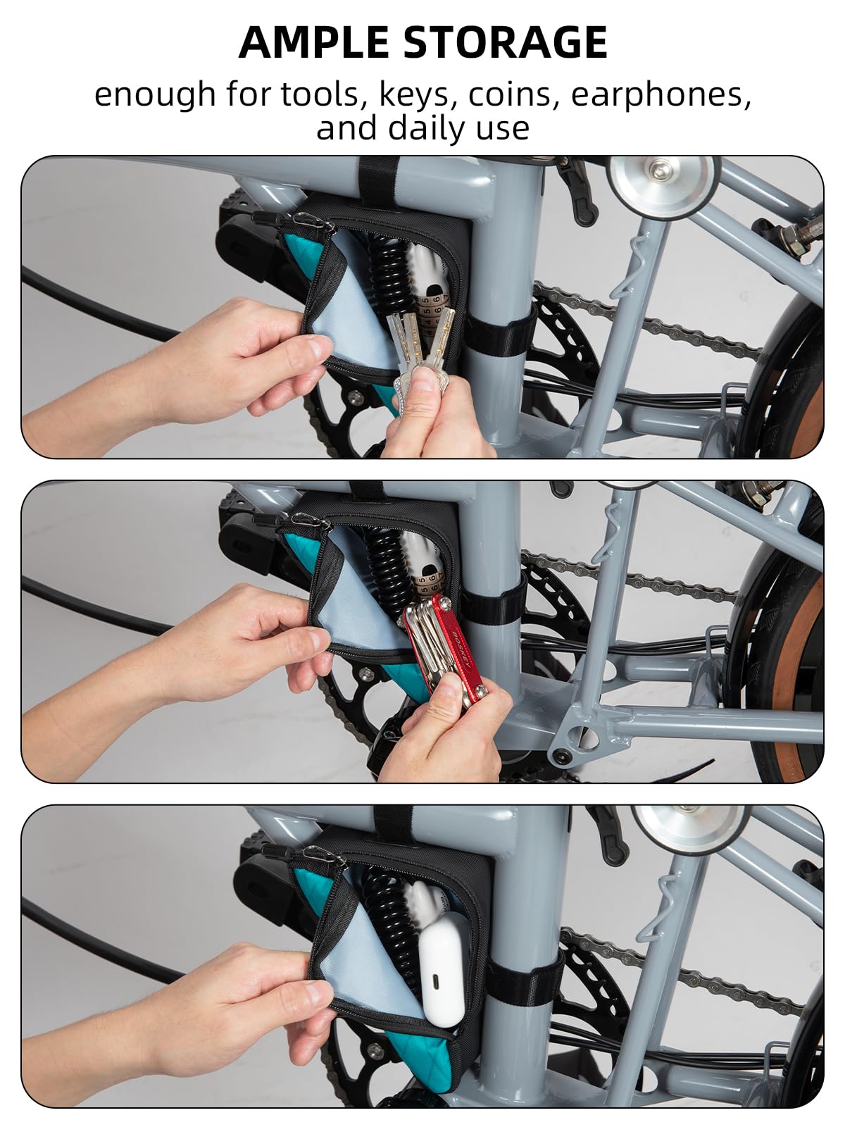 Amazon.co.jp: ROCKBROS 三角形バイクバッグ ブロンプトンバイク