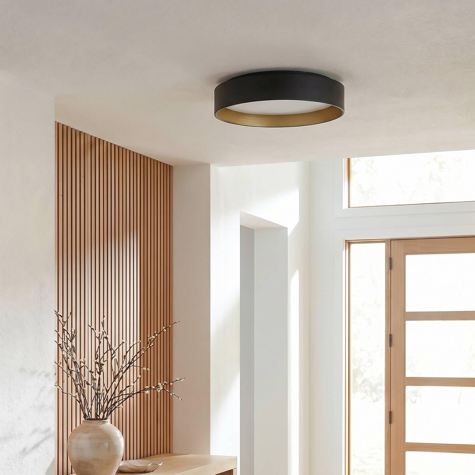 Lindby Plafoniera LED dimmerabile a controllo remoto (Moderno) colore Nero, ad es. Soggiorno & Sala da pranzo lampadina inclusa lampada plafoniera