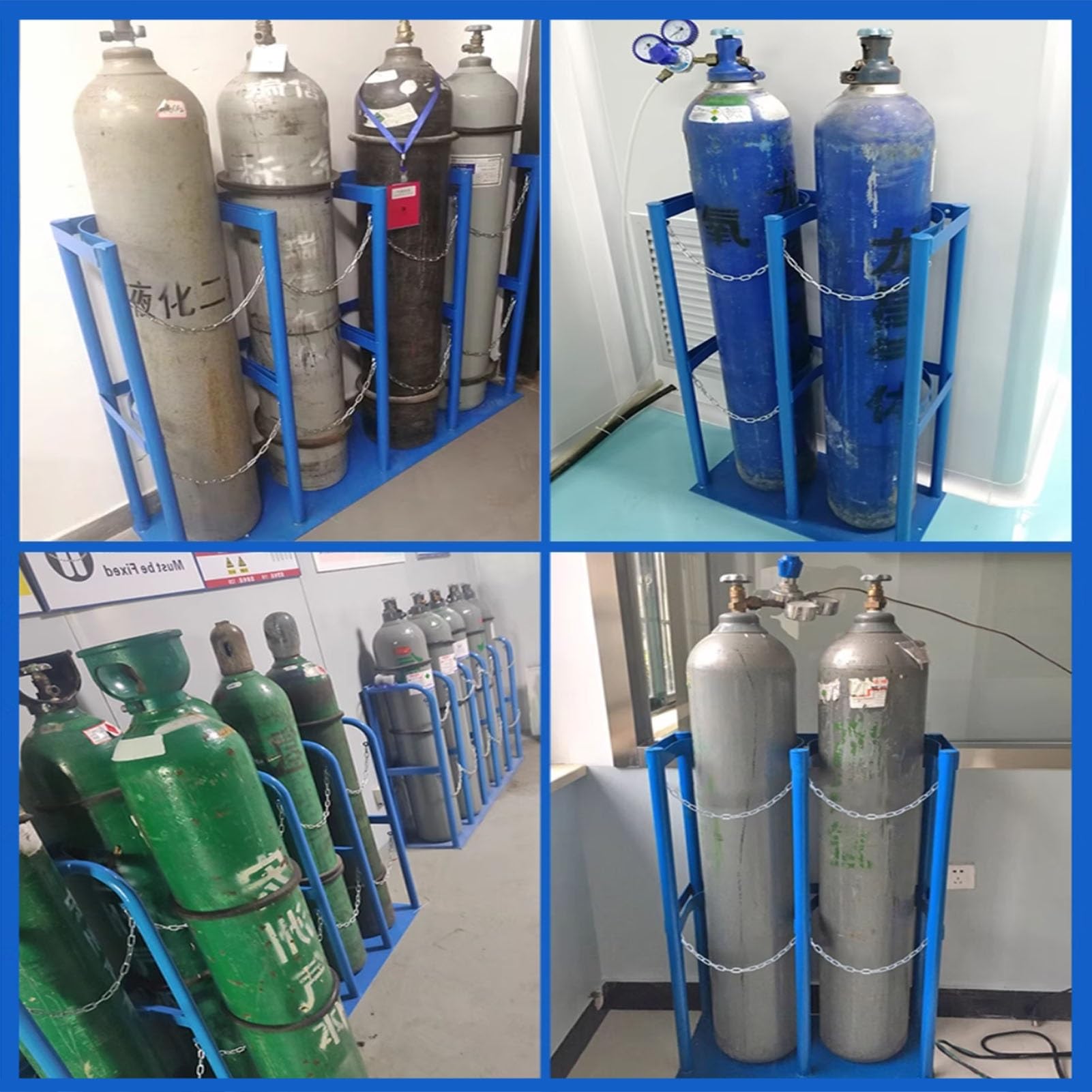 Support de réservoir de cylindre sur pied, support de stockage anti-basculement pour bouteilles de gaz, support fixe en acier