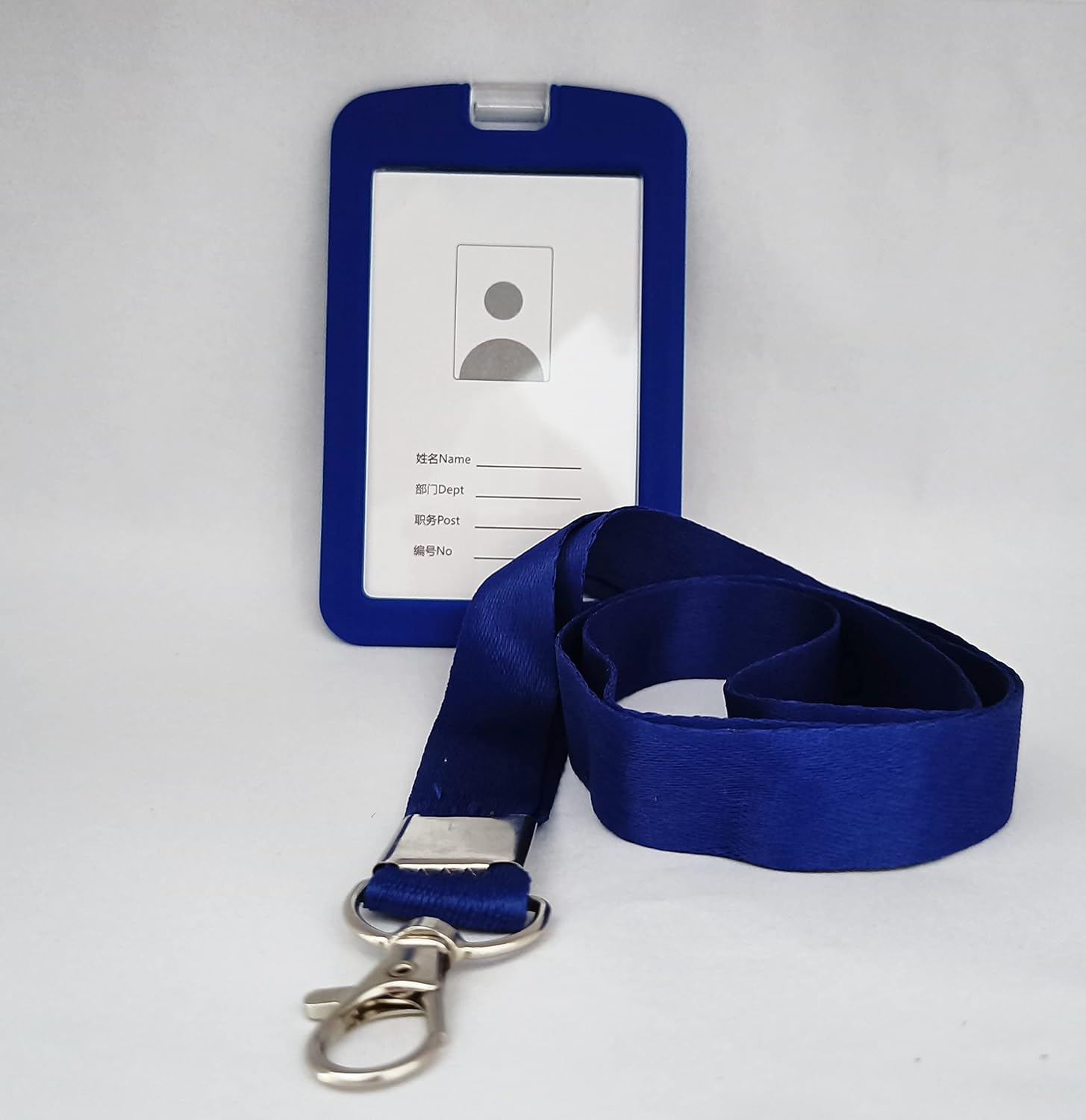 ABHA PRINT ® Rubberized Vertical ID Card Holder with Lanyard for Office