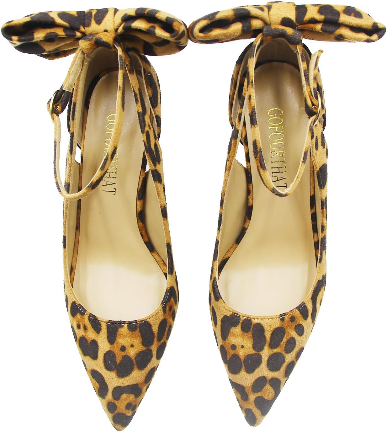 Women's Pointed Toe Ankle Strap with Bow Slingback Closed Toe Stiletto High Heels Pumps Wedding Office Work Dress Comtable Shoes