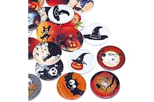 Chenkou Craft 100 Thanksgiving Themed Wood Buttons Buttons for Autumn DIY Crafts