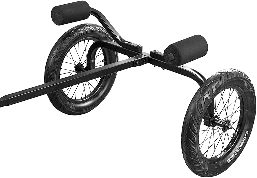 Rambo Bikes Canoe and Kayak Trailer Cart - Heavy-Duty Kayak Cart with 300lbs Maximum Capacity - Extendable Bike Trailer - Adjustable Steel Frame, Padded Contact Points, 16x3 Wheels for Any Terrain
