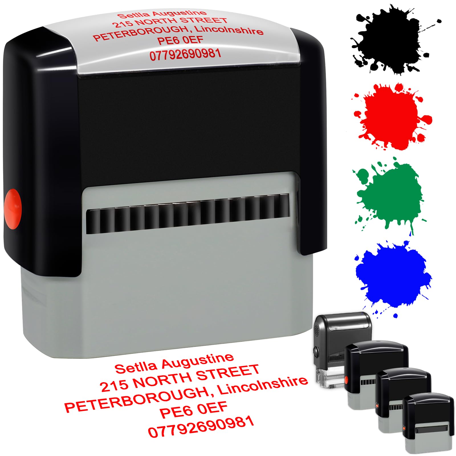 Wjuneyao Personalised Stamp Custom Self-Inking Rubber Ink Stamps For Company Business Customized Return Address With Name Date Up To 5 Lines-70X25mm