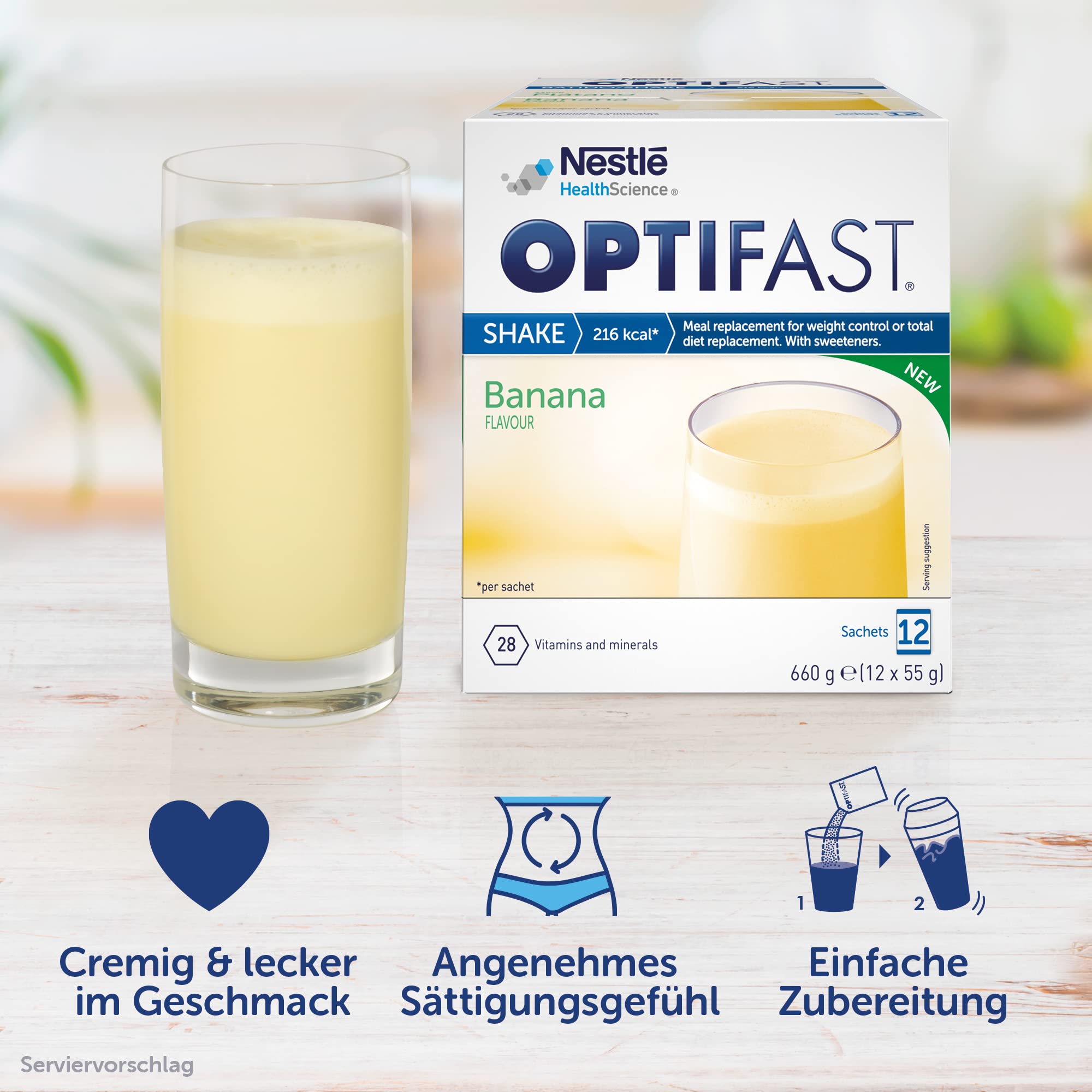 OPTIFAST Drink Banane Geschmack Mahlzeitersatz für eine gewichtskontrollierende Ernährung, 8 St. Beutel