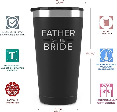 Miniatura 4 de Sodilly Vaso de café aislado, regalo para el día del padre, accesorio de anuncio de compromiso, regalos para el padre de la novia, vaso de café