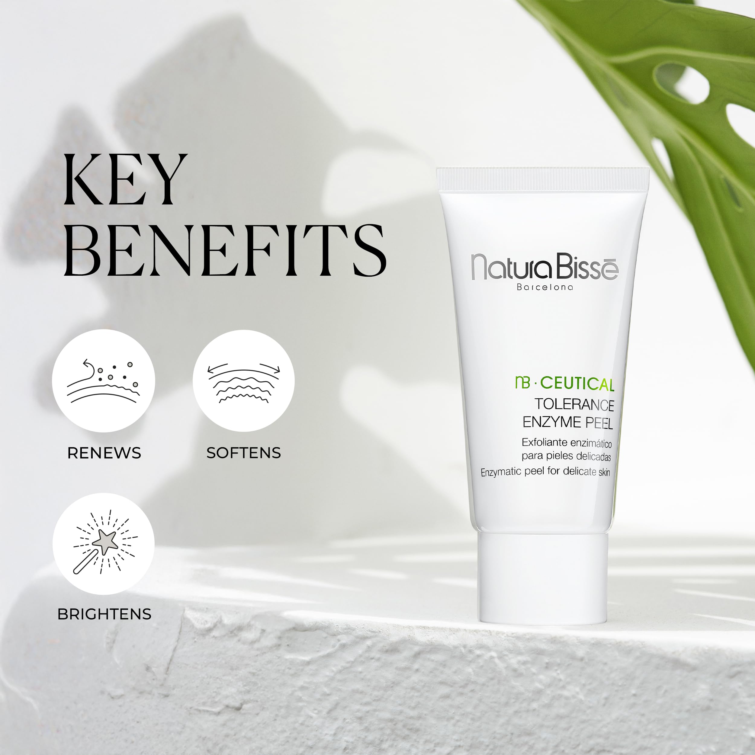 Natura Bissé Tolerance Enzyme Peel | Enzymatisches Gesichtspeeling für empfindliche Haut mit Salicylsäure, Milchsäure und Nopal- und Papaya-Extrakten | 50 ml