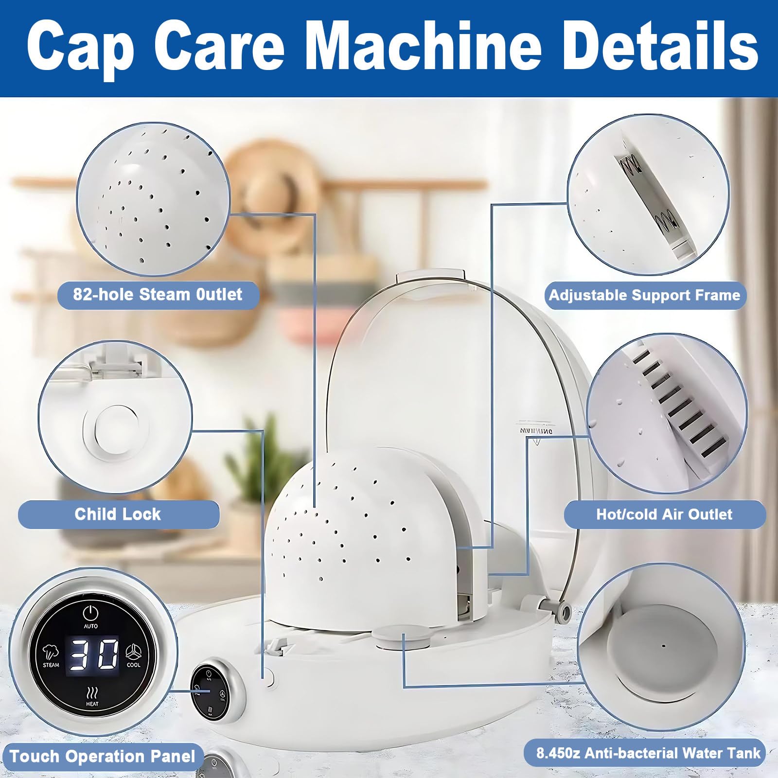 SHAHRYAR Máquina Automática para El Cuidado De Gorras, Limpiadora Eléctrica De Sombreros A Vapor con Planchado Y Secado, Moldeadora De Gorras, Limpiadora De Gorras A Vapor