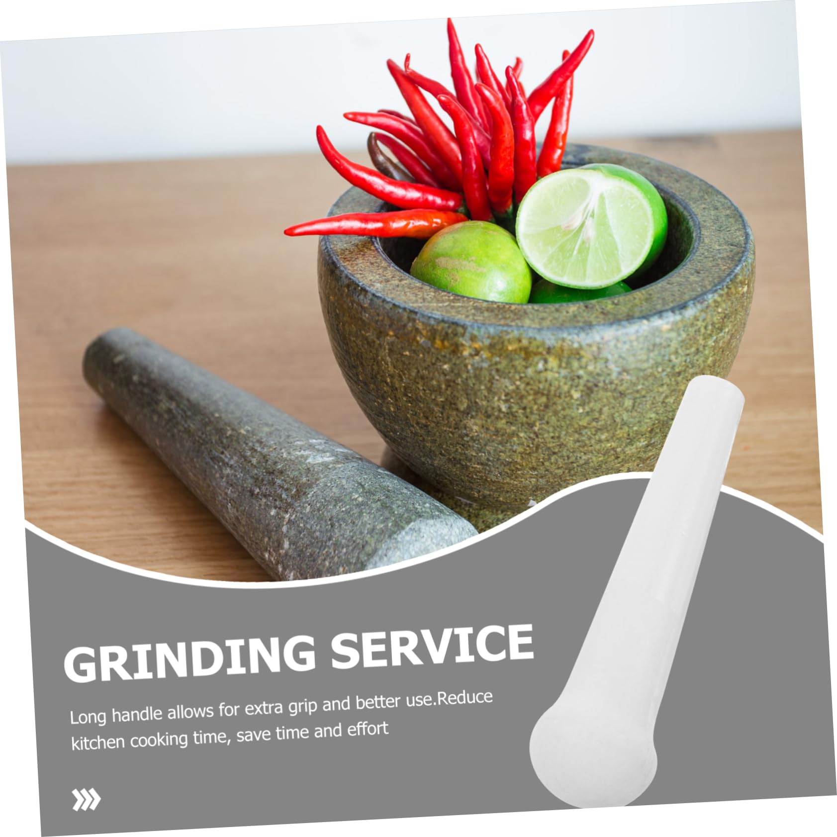 HOLIDYOYO Grinder Kitchen Tool 12cm Ceramic Pestle Garlic Masher Muddler for Cooking