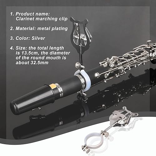 Miniatura 3 de Trompeta Marching Lira Corneta Clip de música Trompeta Partituras Abrazadera de metal plateado Lira 1.181-1.457 in Dia