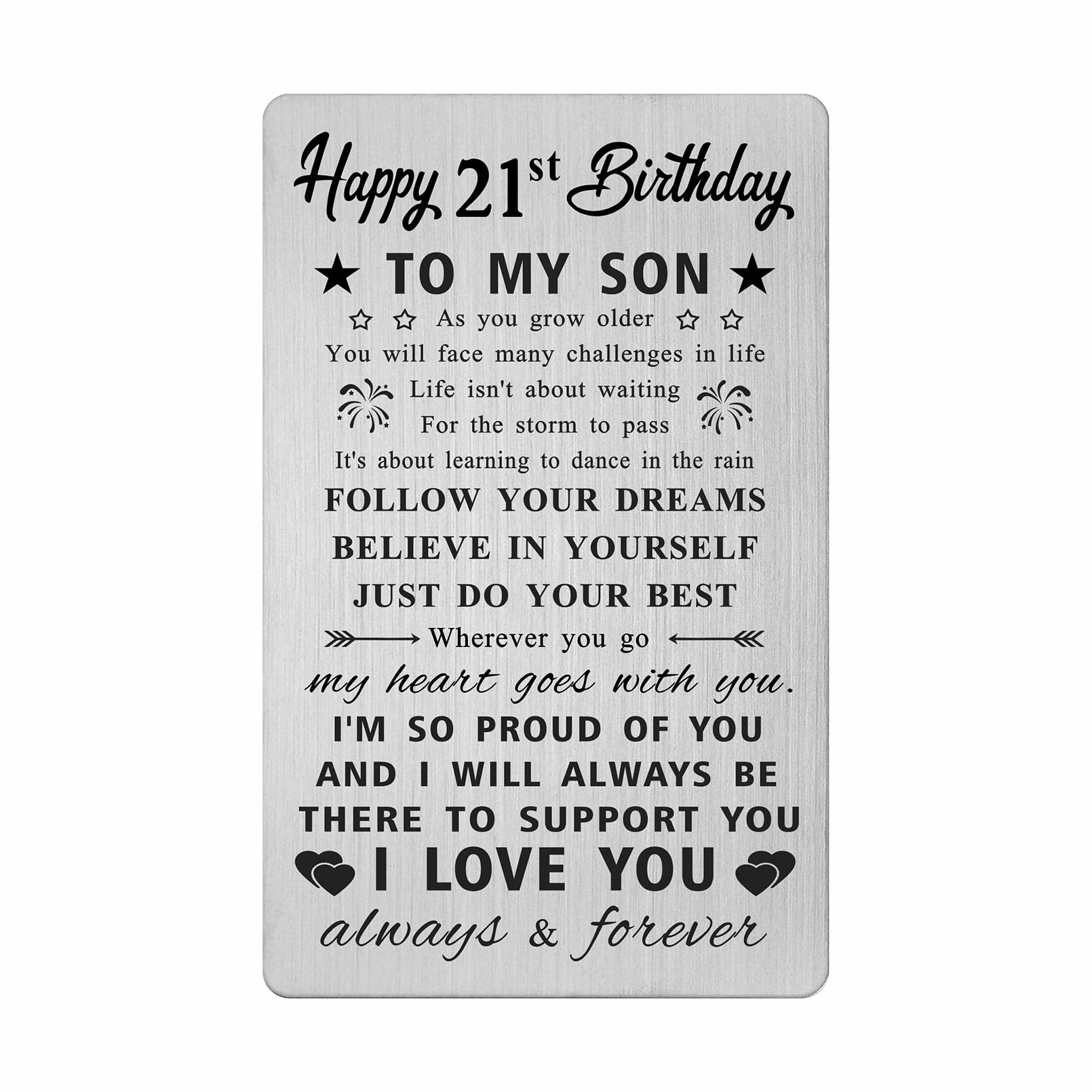 HYHYDHP Son 21st Birthday Card - Happy 21st Birthday Gifts for Son, 21 Year Old Bday Ideas