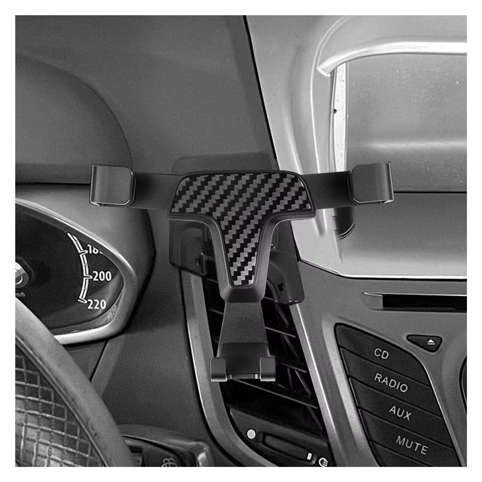 Modanatura Interni Auto Per Ford Per Fiesta 2008-2016 Supporto Per Telefono Auto Supporto Per Bocchetta Dell'aria Per Auto Supporto Per Smartphone Accessori Auto(Nero)