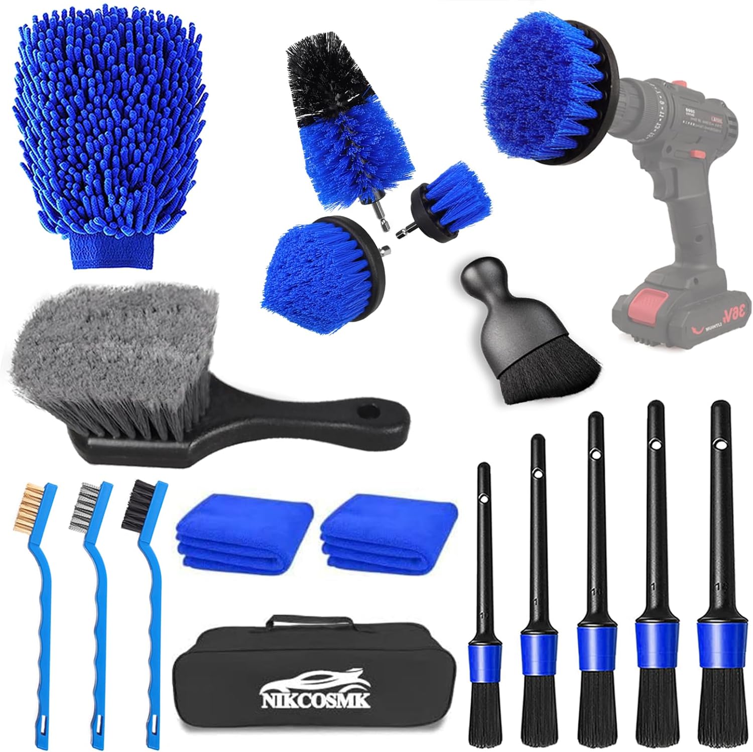 Car Detailing Kit, 18Pcs Car Detailing Brush Set, Car