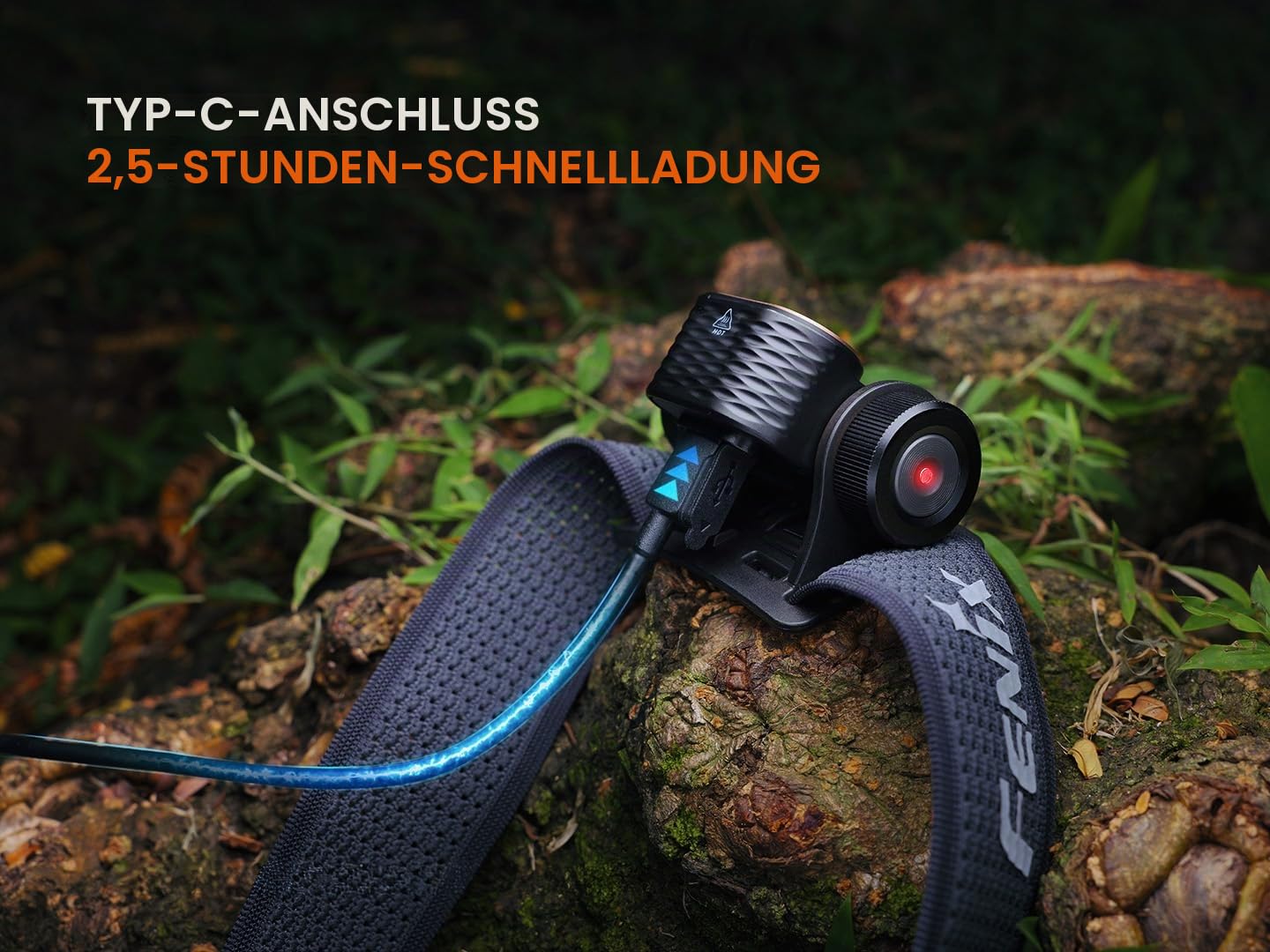 Fenix HM55R Wiederaufladbare Stirnlampe, 1200 Lumen Strahler Flutlicht & Rotlicht, Leicht, Lange Laufzeit, USB Aufladung, Wasserdicht für Camping, Wandern, Laufen mit Lumentac Organizer (Nebular)