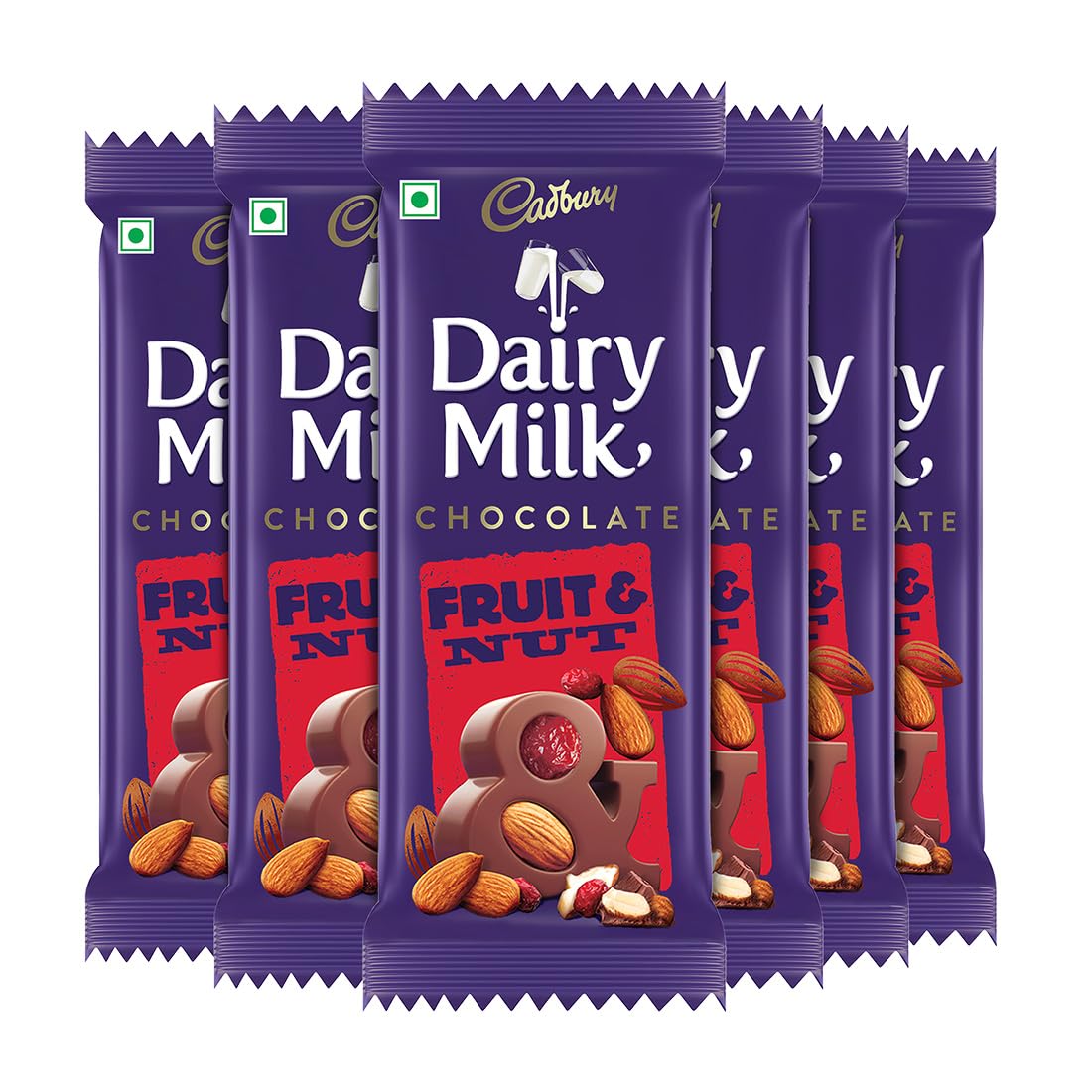 Cadbury Dairy Milk Fruit And Nut Chocolate Bars, 75 Gm (Pack Of 6)