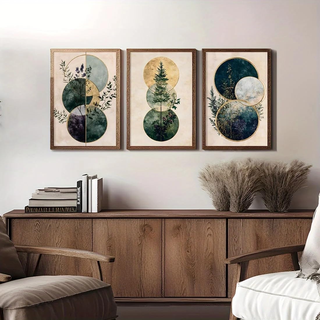 LTjiajuypd Modern Green Plant Canvas Wall Art Prints Simple For Living Room Bedroom Office Decor(50x75cm-3Pcs)