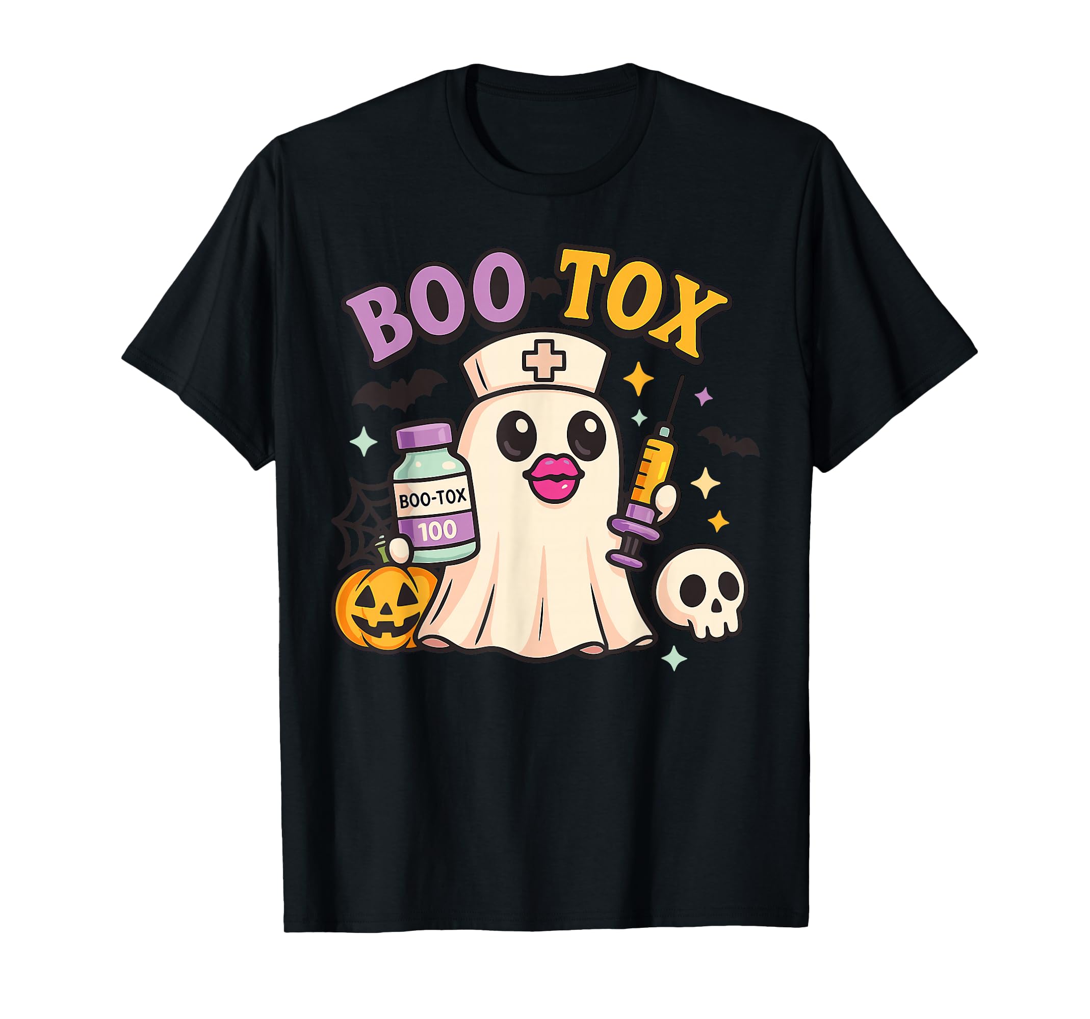 Boo Tox Aesthetic Nurse Ghost Skull Pumpkin Halloween T-Shirt