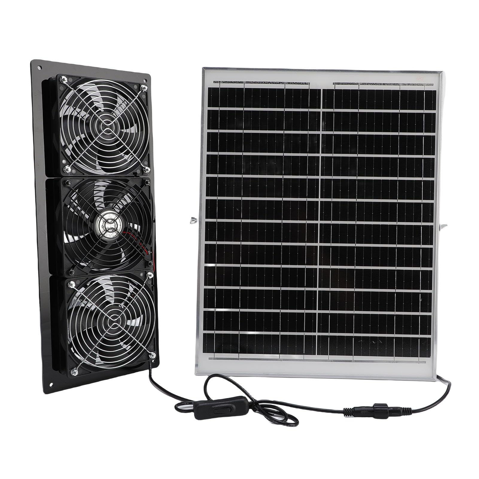 Generic Kit de Ventilador de Escape con Energía Solar, 25W, Resistente a la Intemperie, para Gallinero, Invernadero, Casa para Mascotas, Ventilación de Alta Eficiencia