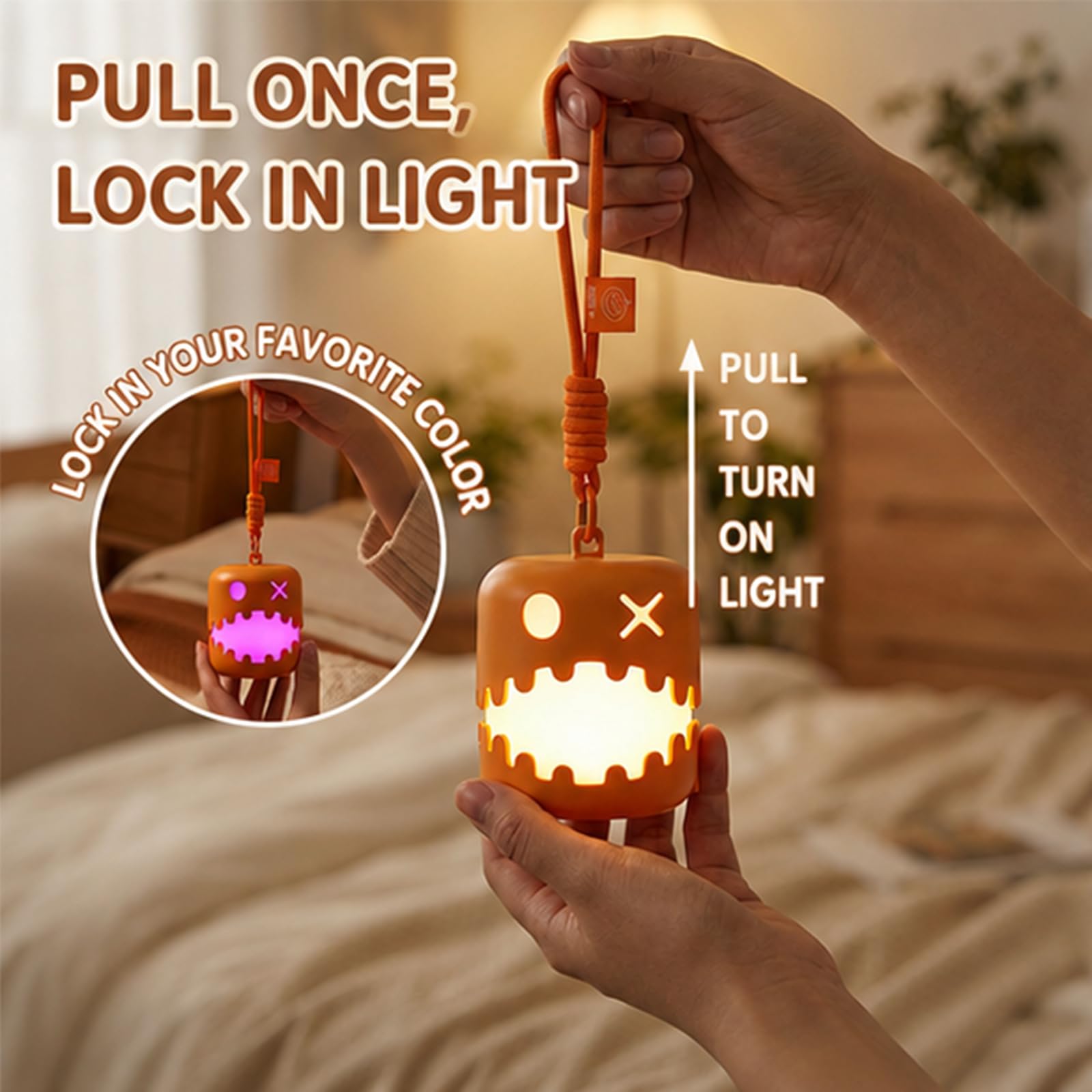 Calabaza Luminosa de Halloween (Jack-o'-Lantern) de 4 Pulgadas，1pcs