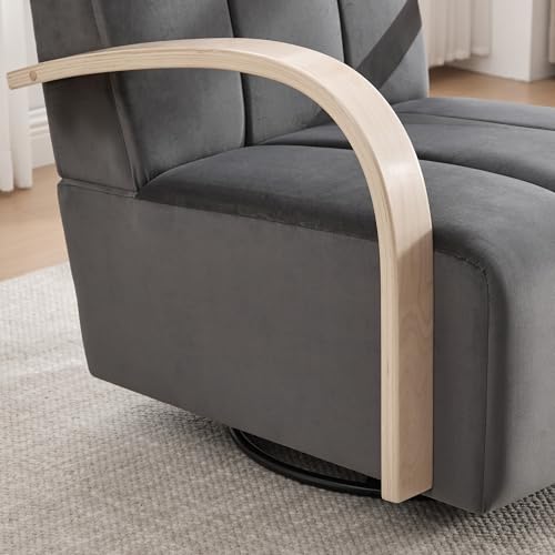 Sillón Plegable Terciopelo Gris miniatura 6