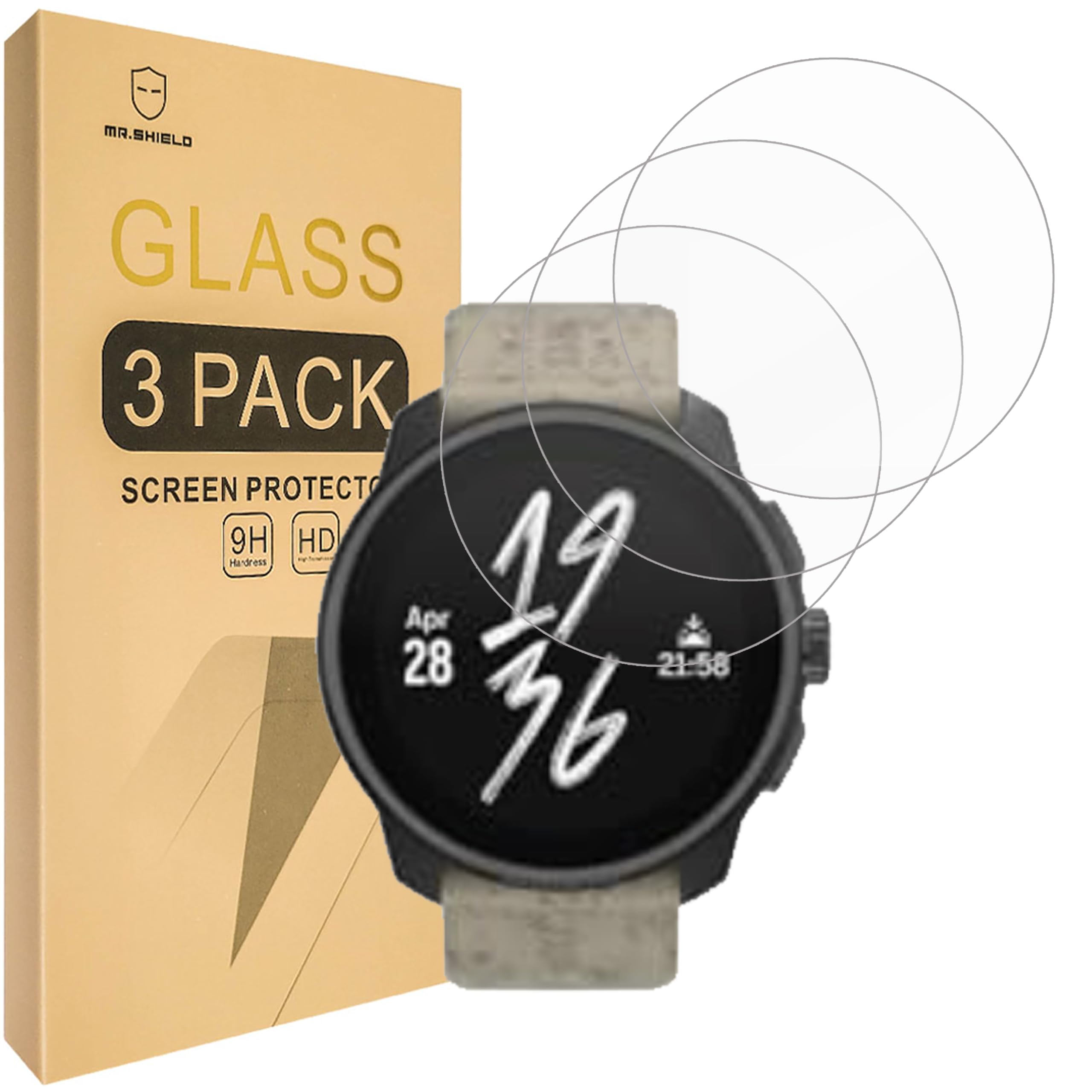 Mr.ShieldScreen Protector compatible with Suunto Race S [Tempered Glass] [3-Pack] [Japan Glass with 9H Hardness]