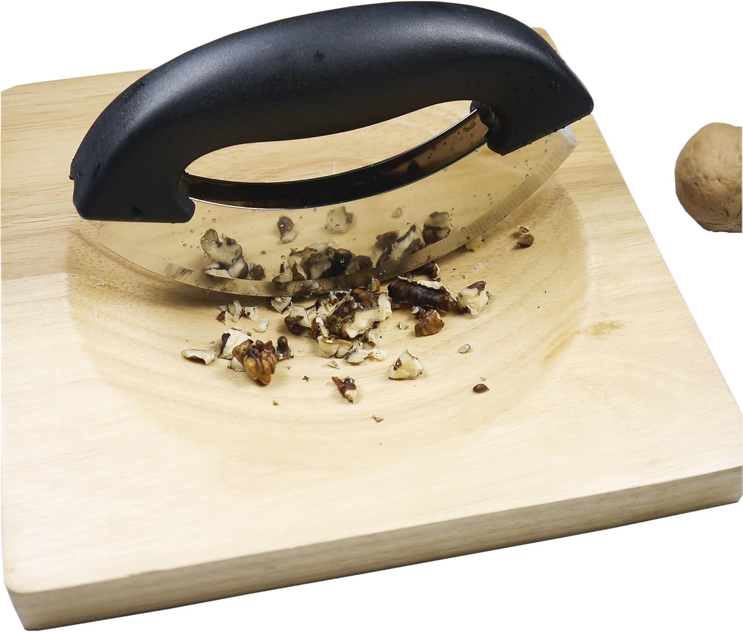 Mezzaluna Chopper and Cutting Board Set – Rocker Knife for One-Handed Cutting, Double Blade Mezzaluna, Quick Prep Salad Kit Mezzaluna Chopper and Cutting Board Set – Rocker Knife for One-Handed Cutting, Double Blade Mezzaluna, Quick Prep Salad Kit