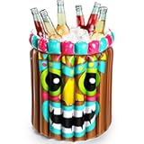Vesici Tiki Inflatable Drink Coolers 25 x 20 Inch Hawaiian Luau Tropical Beach Decorations Drink Cooler Beverage Holder for Pool Summer Birthday BBQ Party Supplies