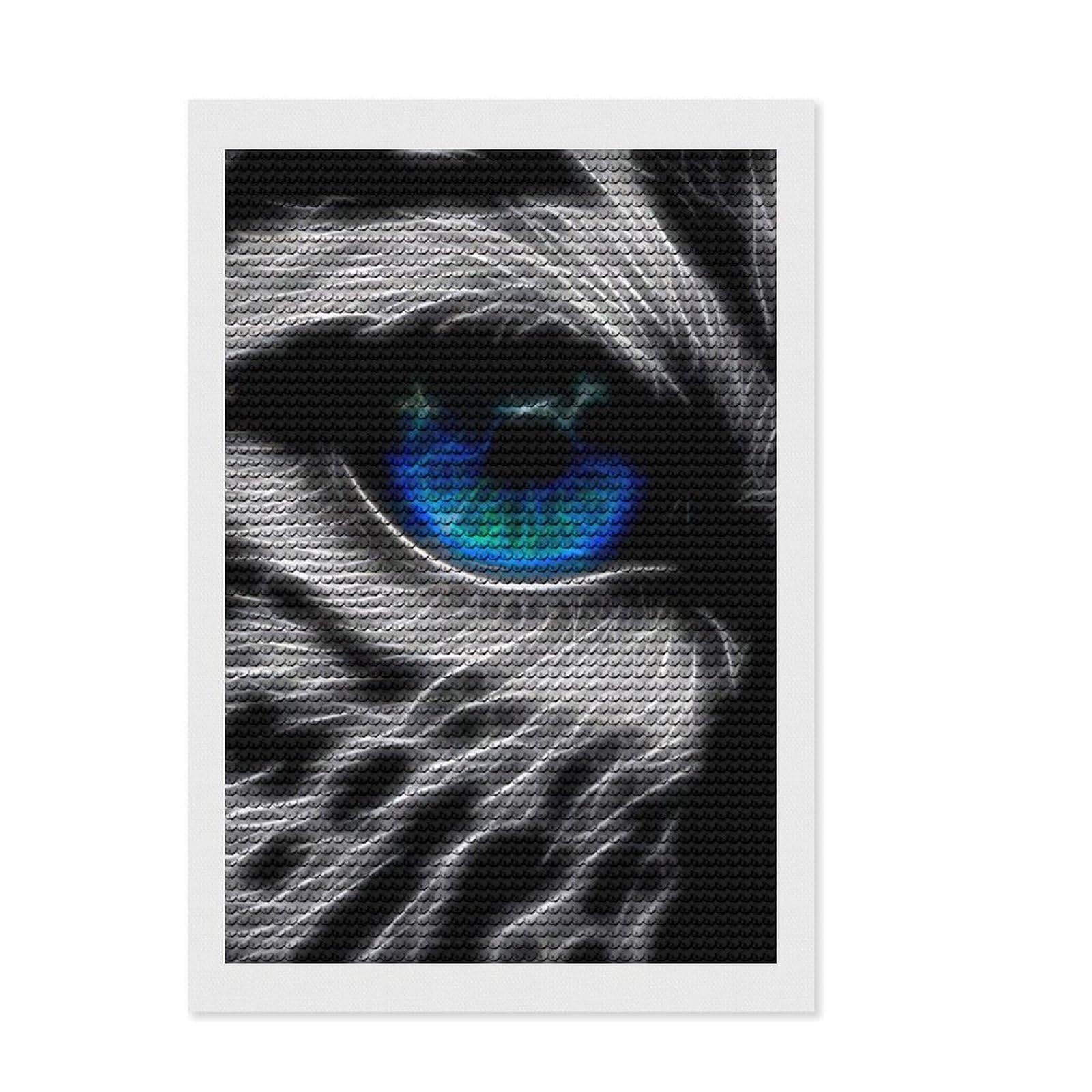 Junmoney Animal Eye Fractal Diamond Painting Set 8"x12", Mindful Craft Project, Cute Room Decor, with Tool Kit, Artistic Hobby, Modern Decor