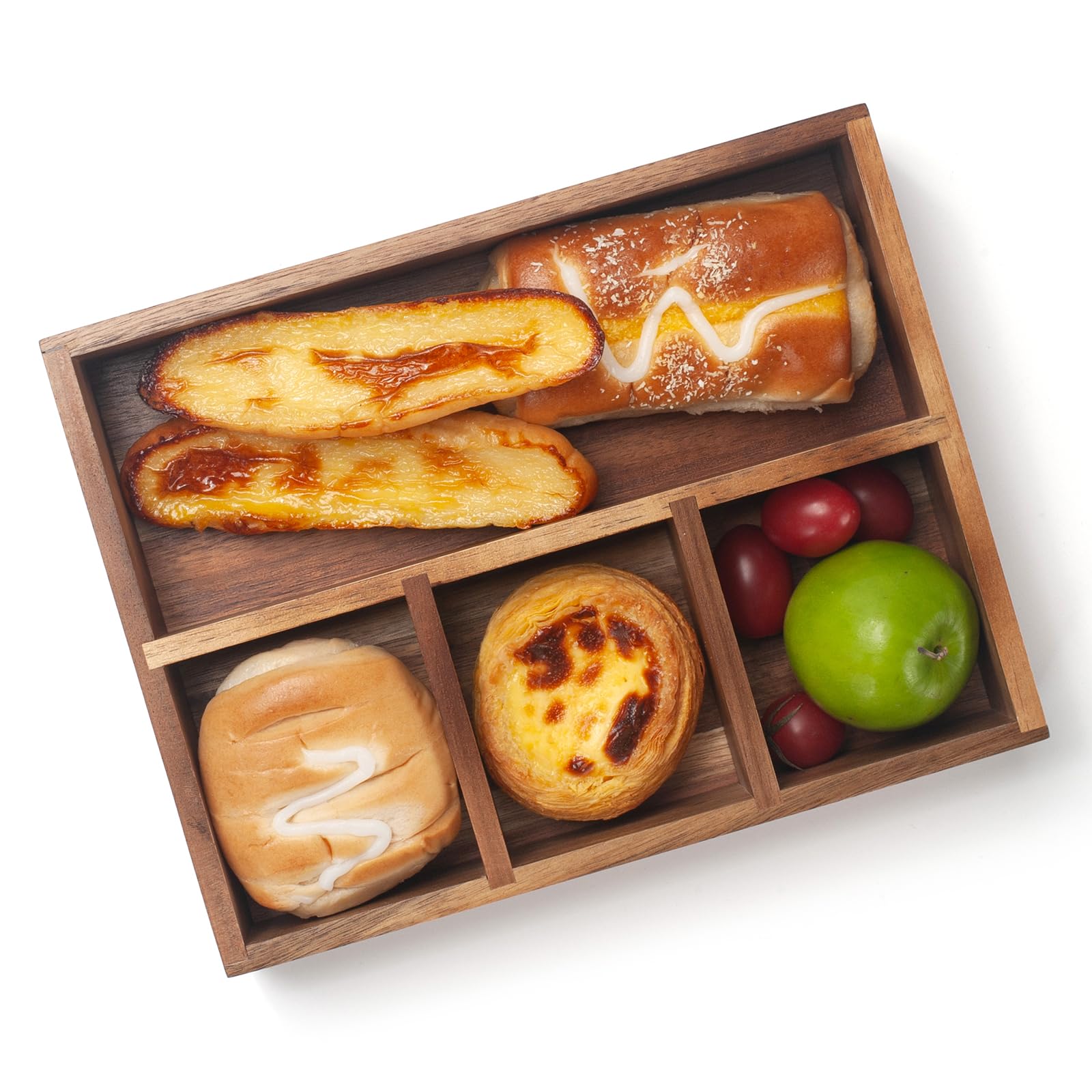 XIMISISE Porta bustine di tè, organizer per bustine di tè in legno di acacia, cestino per caramelle, organizer per pacchetti di zucchero, organizer per condimenti per caffetterie