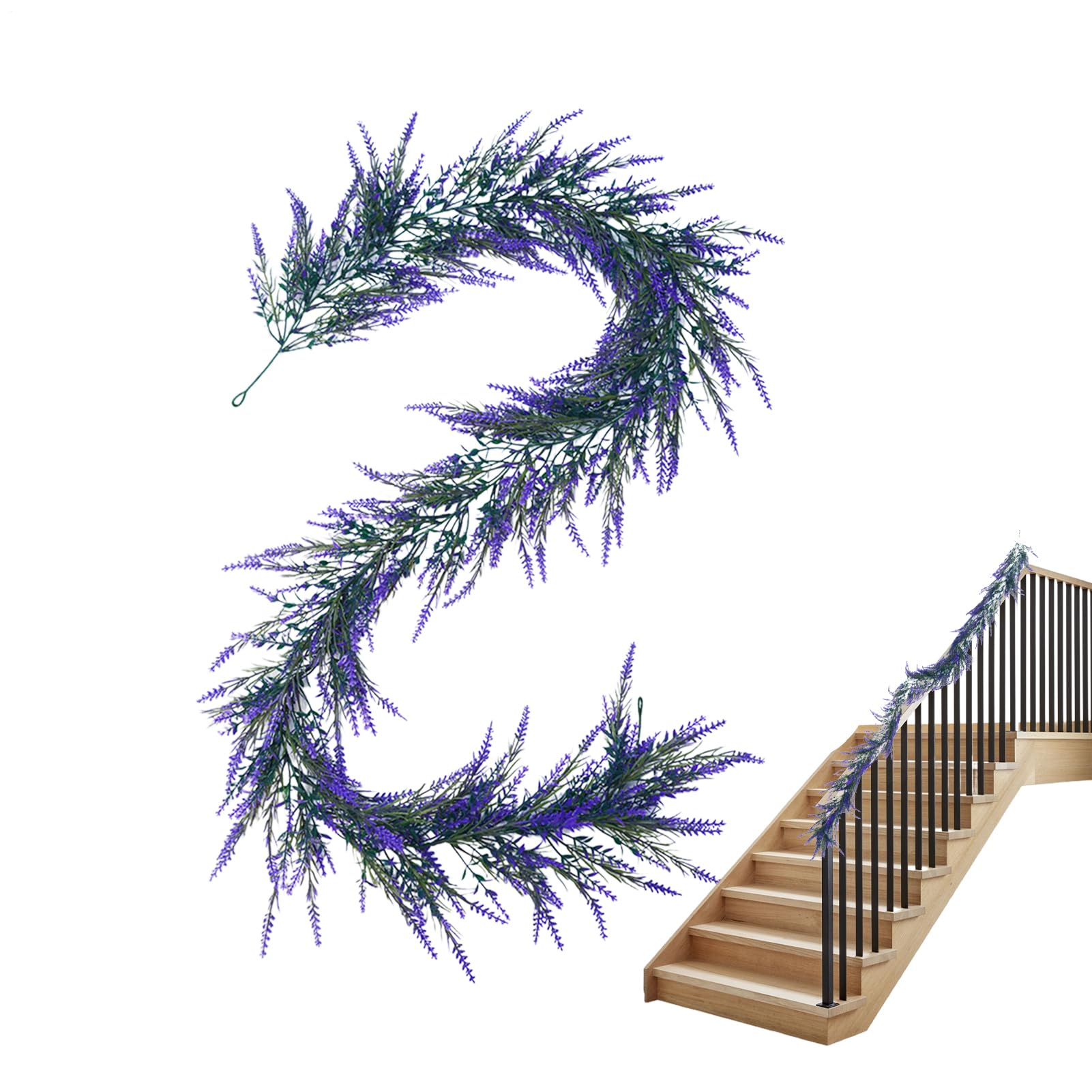Guirlande de lavande artificielle flexible à suspendre pour décoration murale