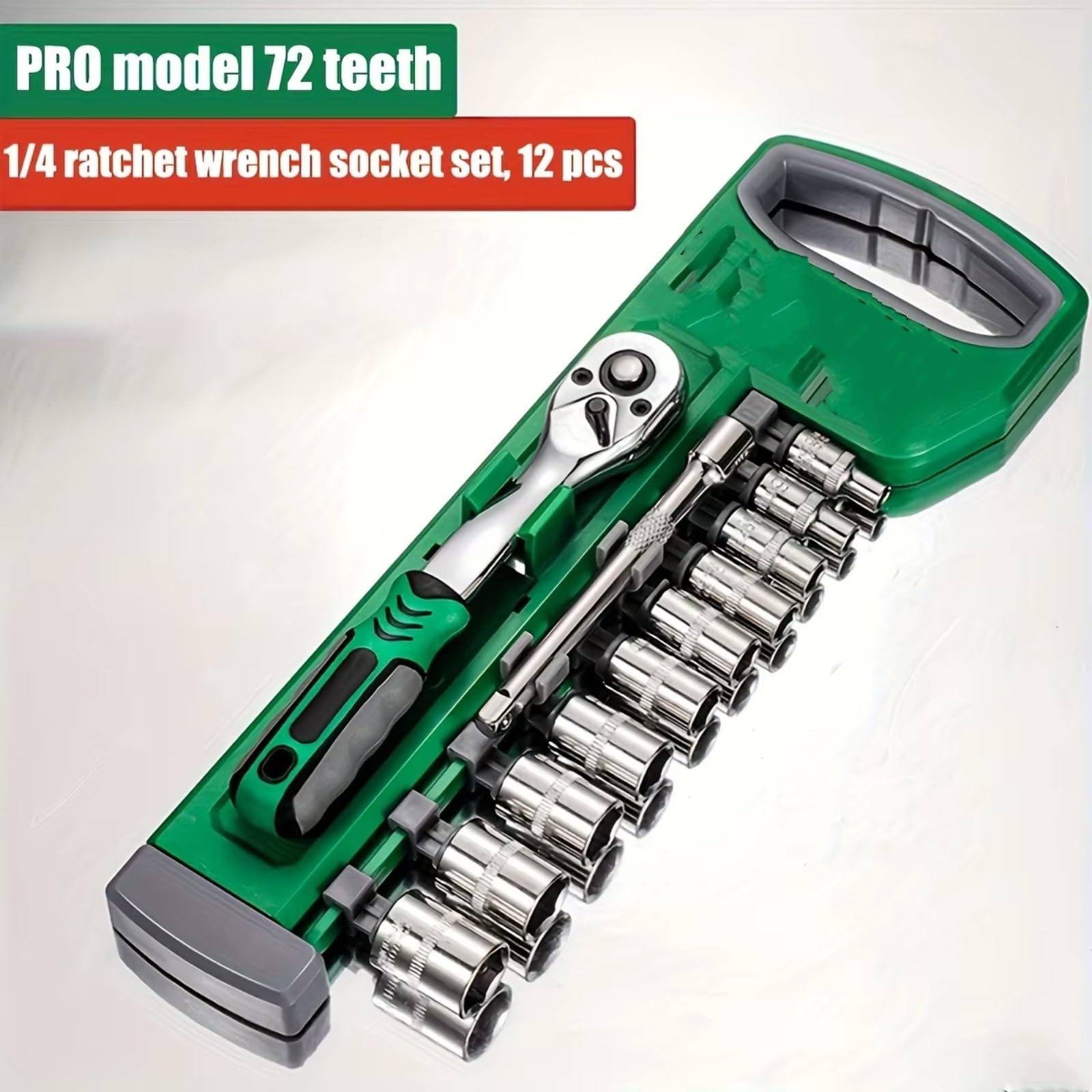 Set attrezzi da officina Set Di Bussole Per Chiave A Cricchetto Da 72 Denti E 12 Pezzi Impugnatura Reversibile Da 1/4 "-3/8" -1/2 "utilizzata Per La Manutenzione Automobilistica