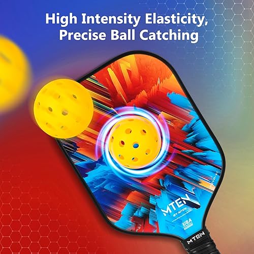 Miniatura 6 de Paletas de pickleball, paletas de pickleball de fibra de carbono, superficie de carbono USAPA, núcleo de fibra de carbono, mango de cuero cómodo,