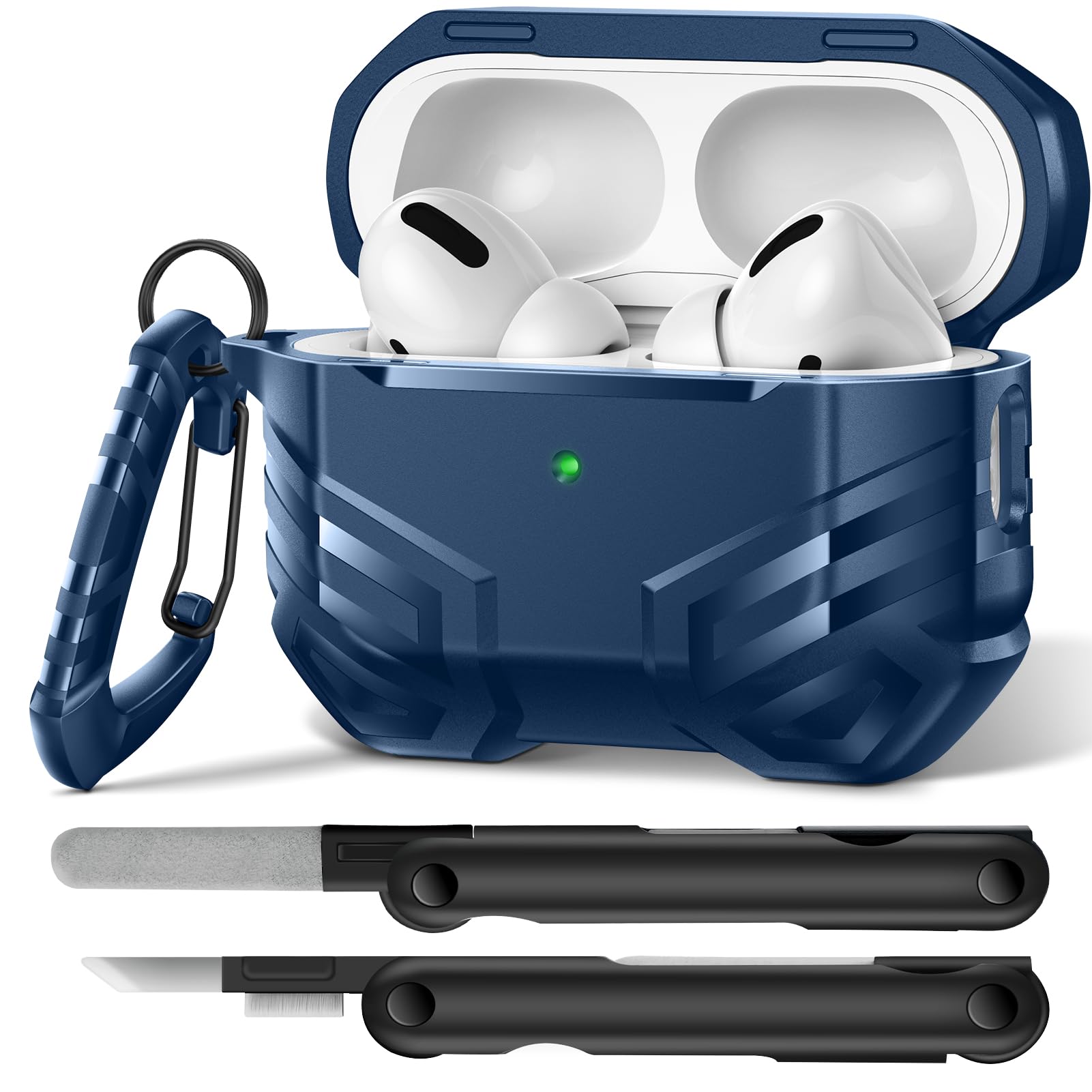 MOBOSI for AirPods Pro 2 Case, Compatible with Airpod Pro Case 2nd/1st Gen [Compatible with MagSafe], Military Grade Protective Cover with Cleaner Kit